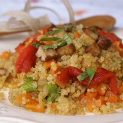 Royal quinoa paella tofuarekin
